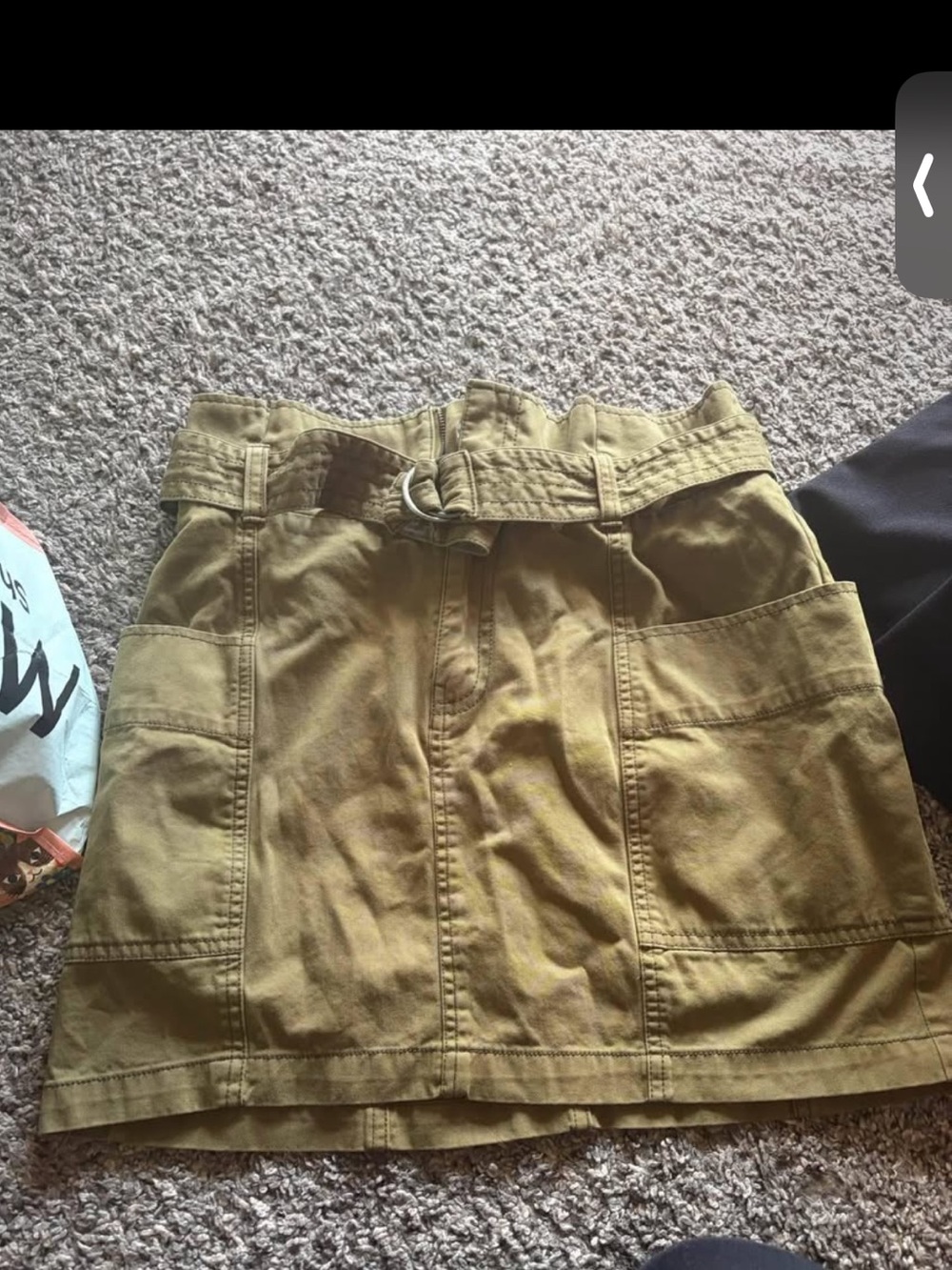 Wild Fable Olive Green Belted Cargo Utility Mini Skirt Size S